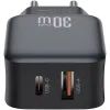 Зарядное устройство XO L156 USB-C PD30W + USB-A QC3.0 Black (L156.black) изображение 3