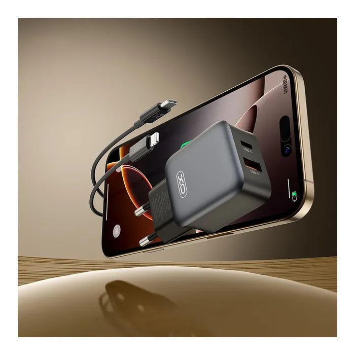 Зарядное устройство XO L156 USB-C PD30W + USB-A QC3.0 Black (L156.black) изображение 4