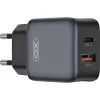Зарядное устройство XO L156 USB-C PD30W + USB-A QC3.0 Black (L156.black)