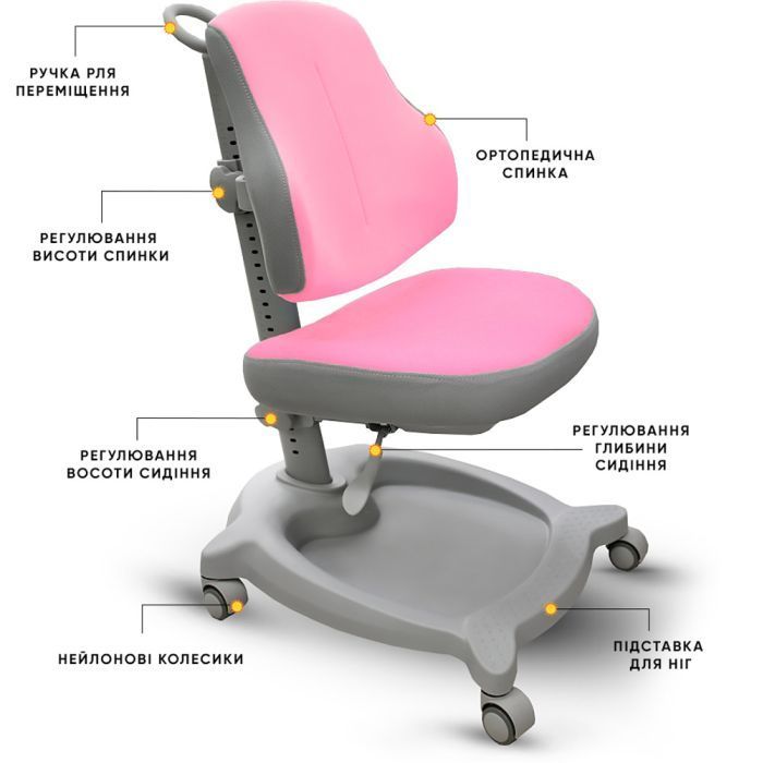 Детское кресло ErgoKids GT Y-402 ortopedic pink (Y-402 KP) изображение 2