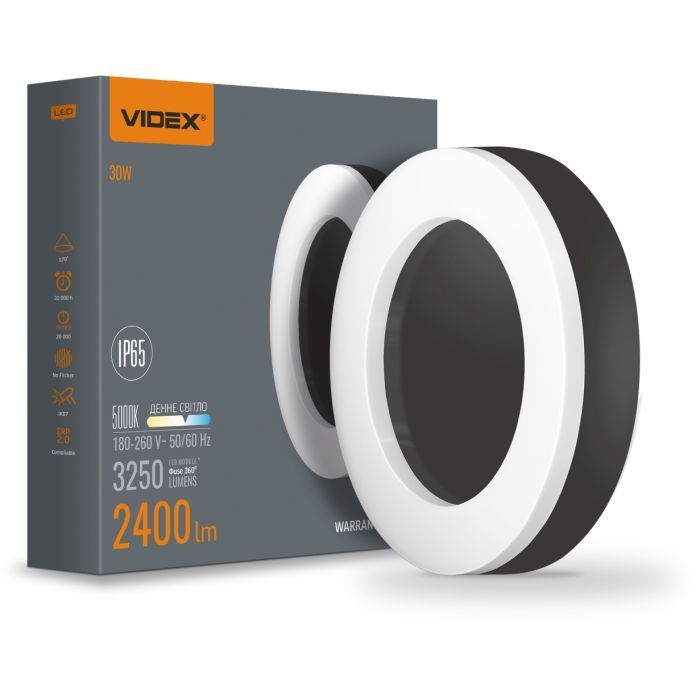 Світильник Videx LED ART IP65 круглий 30W 5000K Black (VL-BHFR-305B) зображення 3