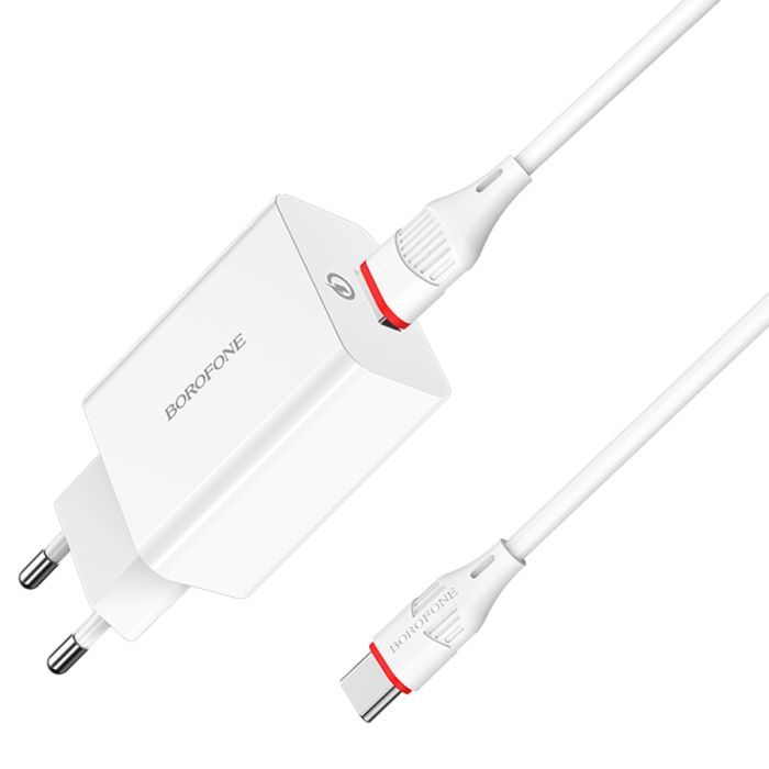 Зарядное устройство BOROFONE BA21A USB + cable USB to USB-C 15W White (BA21A/TCW) изображение 2