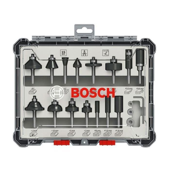 Набор фрез Bosch Professional комбинированных, 6мм, 15шт (2.607.017.471)