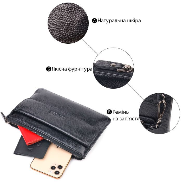 Сумка Canpellini З натуральної шкіри Чорна (21546) зображення 4