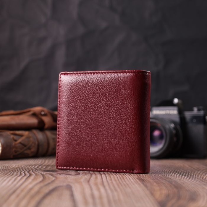 Гаманець ST Leather З натуральної шкіри Бордовий (22544) зображення 9