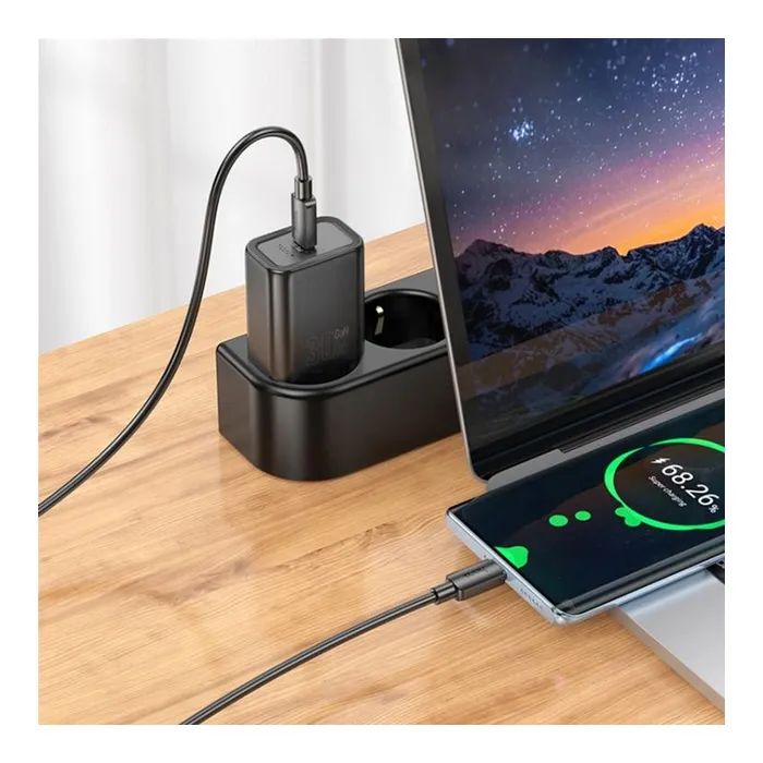 Зарядное устройство HOCO N62 USB-C PD30W black (6942007644297) изображение 3