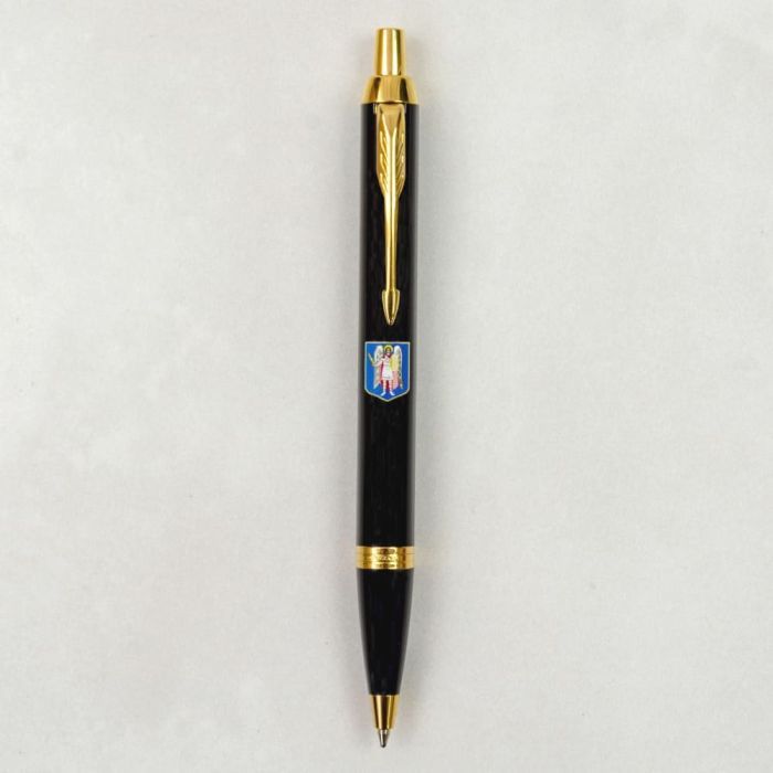 Ручка шариковая Parker IM 17 CITY Black GT BP Герб Киева (22032_C0010u) изображение 3