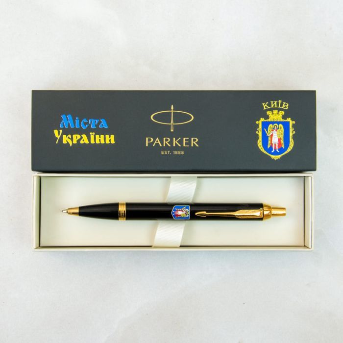 Ручка шариковая Parker IM 17 CITY Black GT BP Герб Киева (22032_C0010u) изображение 4