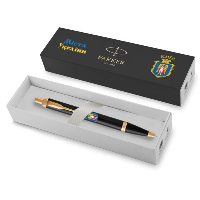 Ручка шариковая Parker IM 17 CITY Black GT BP Герб Киева (22032_C0010u) изображение 5