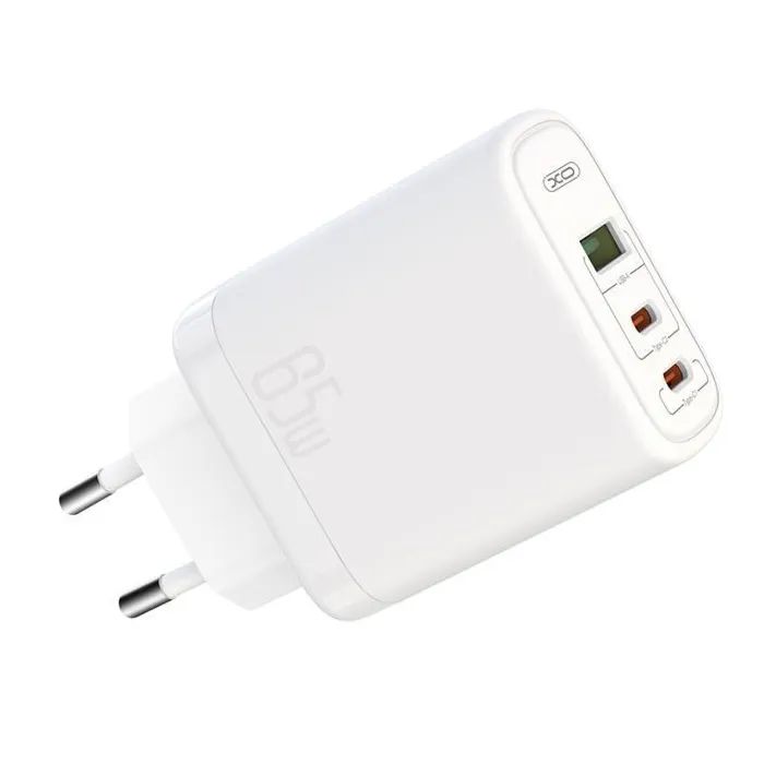 Зарядное устройство XO 2xUSB-C PD65W + 1xUSB 45W white (СE04-WH)