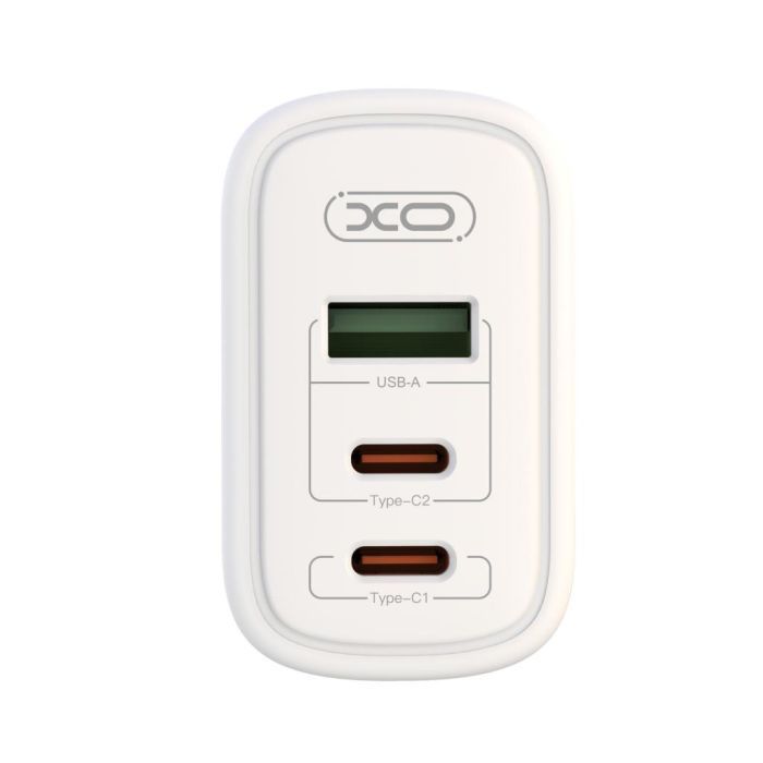 Зарядное устройство XO 2xUSB-C PD65W + 1xUSB 45W white (СE04-WH) изображение 2