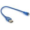 Дата кабель USB 2.0 AM to Micro 5P 0.3m blue Voltronic (YT-AM/Mc-0.3B/05425)