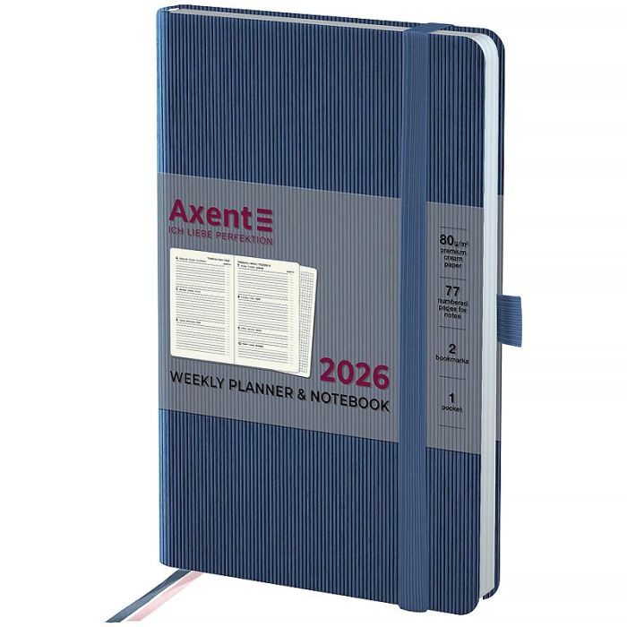 Тижневик Axent датований 2026 Partner Lines 125х195, темно-синій (8515-26-02-A)