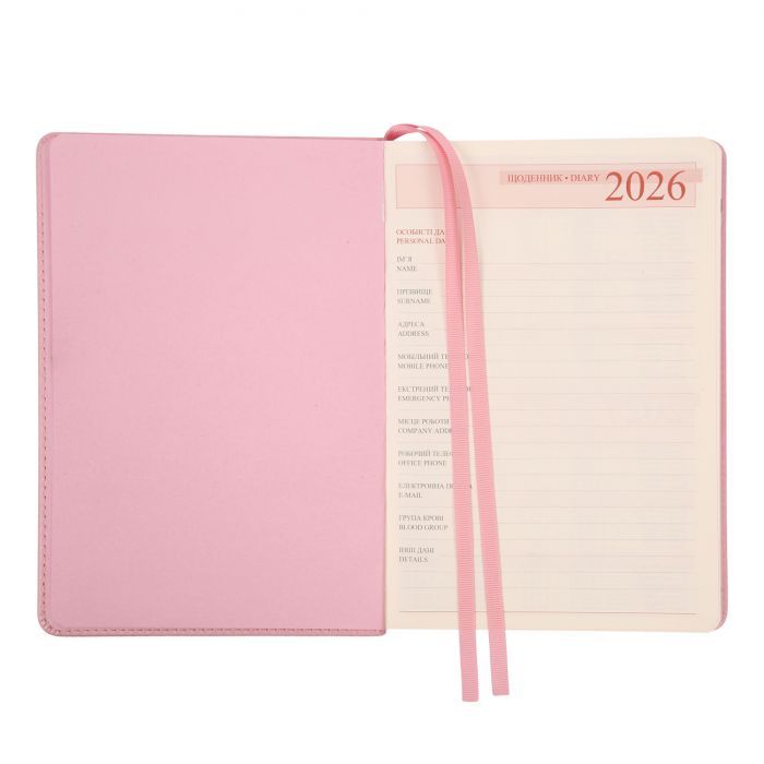 Тижневик Leo planner А5 датований 2026 "Chiara", твердий, рожевий, 368 сторінок (252686) зображення 5