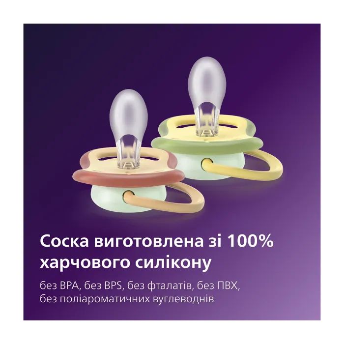 Пустушка Philips AVENT Ultra Air Нічна 0-6 місяців 2 шт (SCF376/27) зображення 2