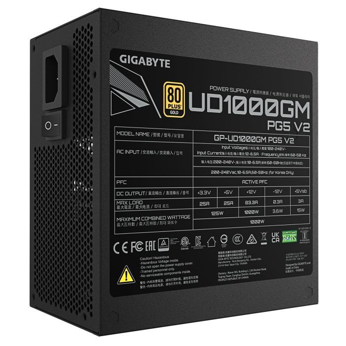 Блок питания GIGABYTE 1000W (GP-UD1000GM PG5 V2) изображение 5