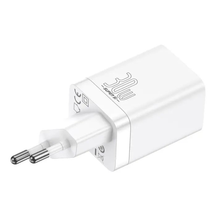 Зарядное устройство Baseus 1xUSB-C 30W + 1xUSB white (CCSUPP-E02) изображение 5