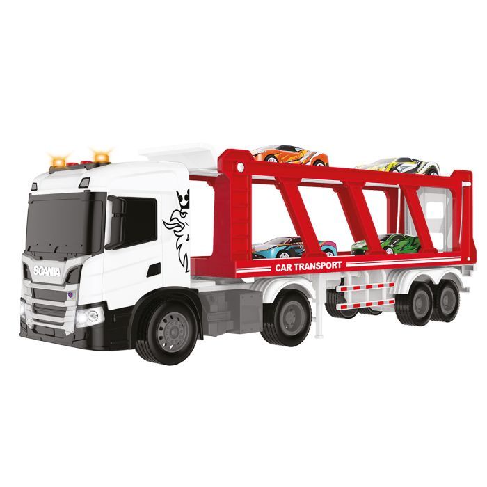 Спецтехника TechnoDrive серии Large Truck – Автоперевозчик Scania (4 машины, свет, звук) (6414KS)
