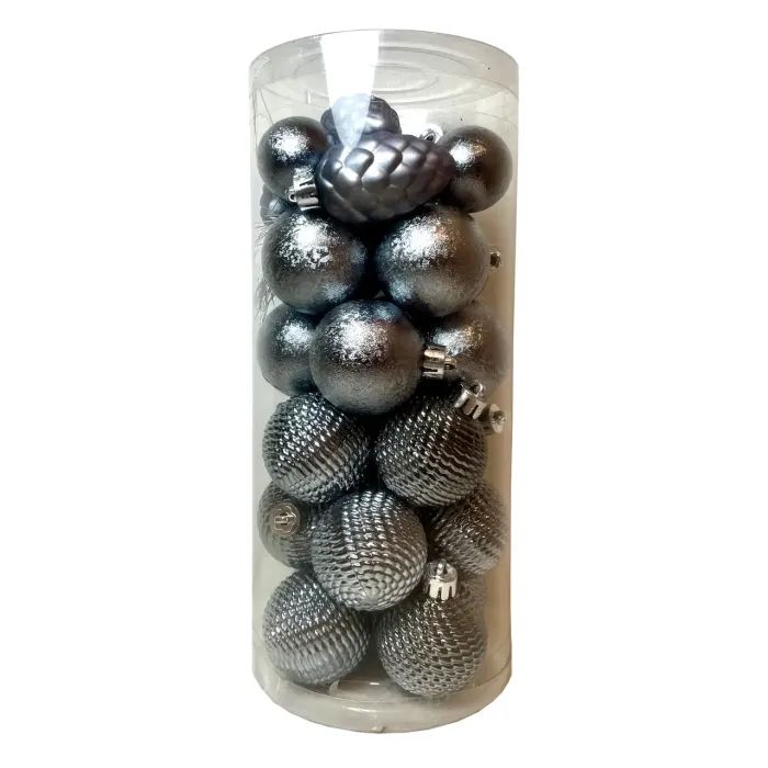 Елочная игрушка Chomik пластикові кульки компл. 31шт, 3см, сіро-сині (5900779877160_1)