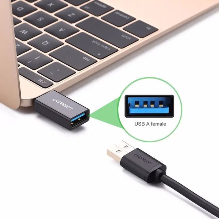 Переходник OTG USB 3.0 AF to USB-C US173 black UGREEN (20808) изображение 5