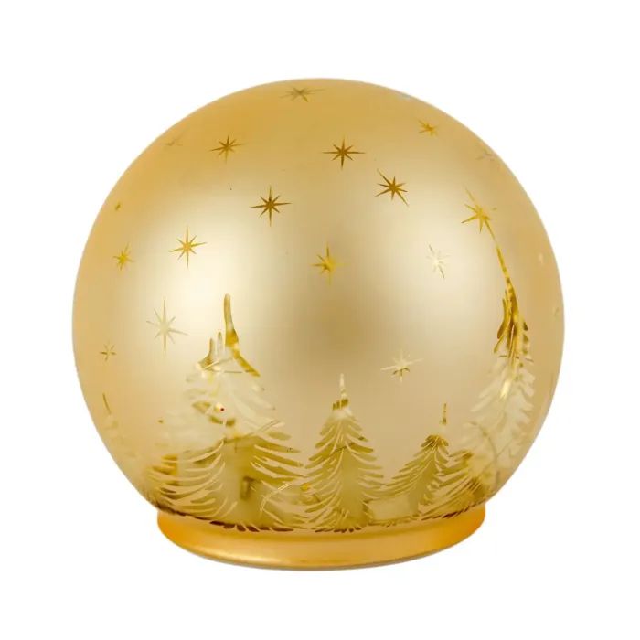 Украшение декоративное Chomik світильник Куля, скляний, LED 12x11см, золотий (5900779881846)