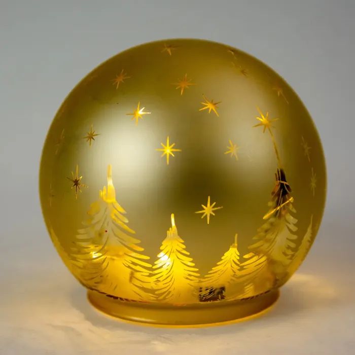 Украшение декоративное Chomik світильник Куля, скляний, LED 12x11см, золотий (5900779881846) изображение 2
