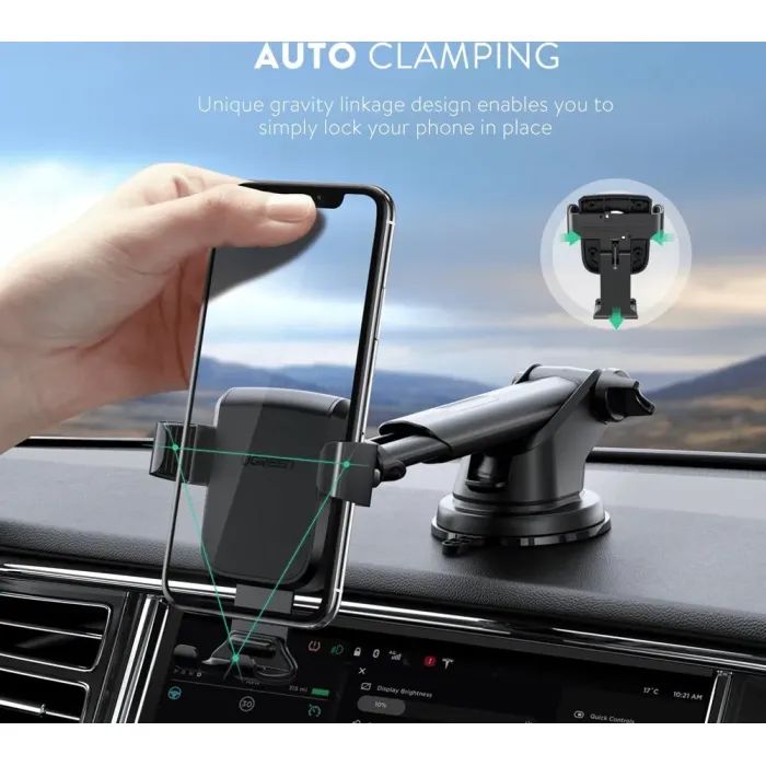Универсальный автодержатель Ugreen LP200 Gravity Phone Holder with Suction Cup Black (60990B) изображение 6