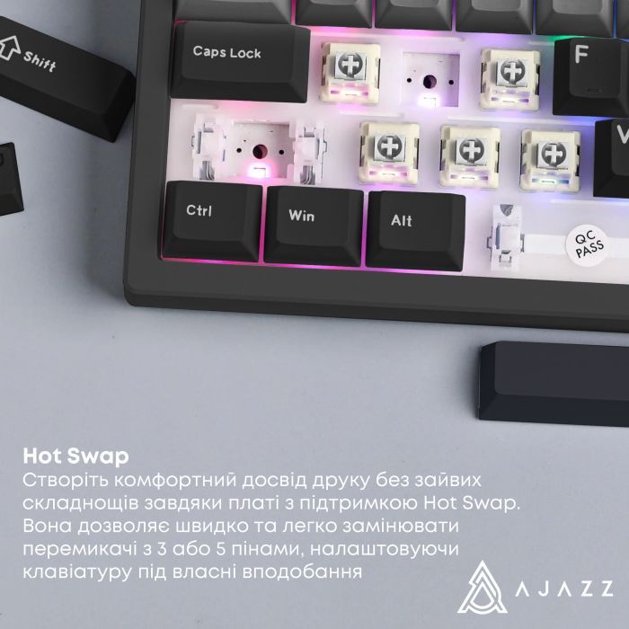 Клавиатура Ajazz AK650 Day Dream Switch Gradient USB UA Black (AK650-DD-BG) изображение 10