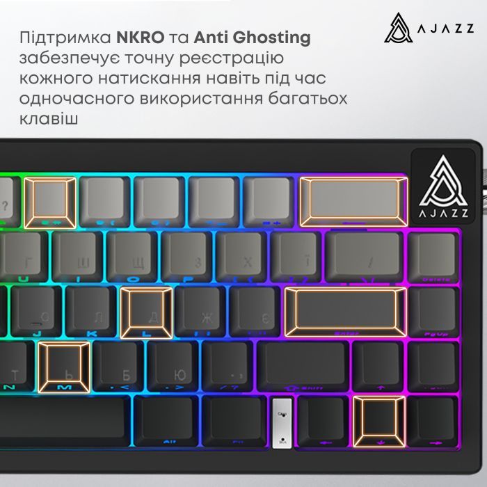 Клавиатура Ajazz AK650 Day Dream Switch Gradient USB UA Black (AK650-DD-BG) изображение 13