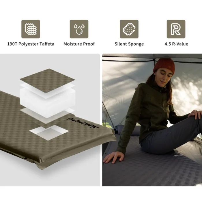 Туристический коврик Naturehike CNK2300DZ014, 60мм, темно-зелений (6976023923357) изображение 5