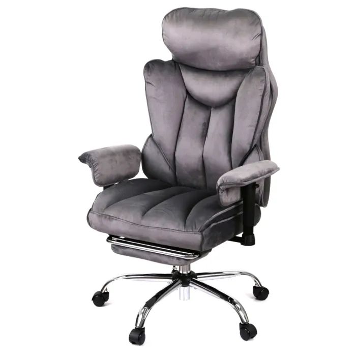 Офісне крісло Аклас Бамбетель RL 10093H (Оксамит 66 Сірий) (00166258)