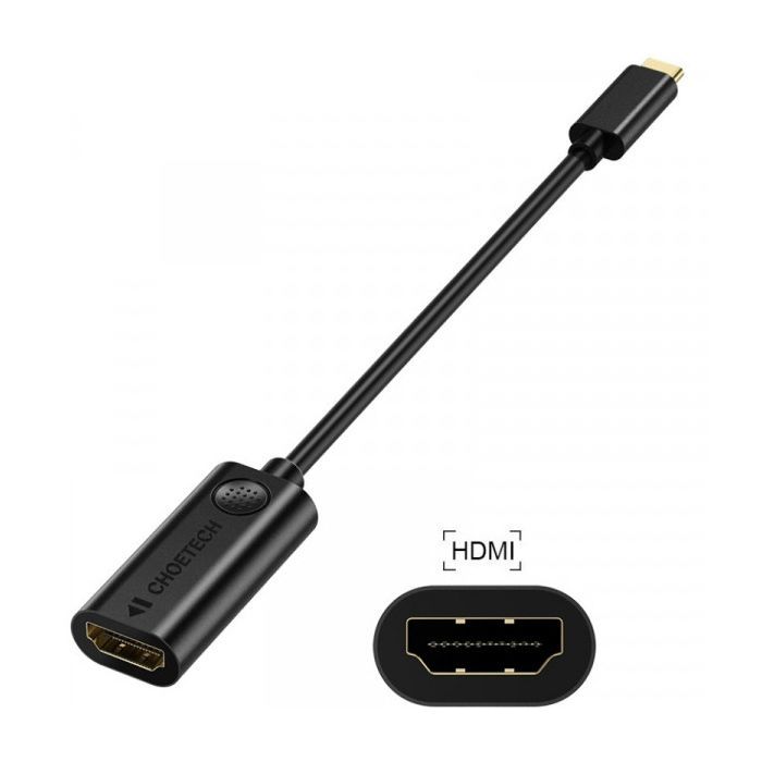 Переходник USB-C M to HDMI F 0.15m 4K60Hz black Choetech (HUB-H04BK-V5) изображение 2