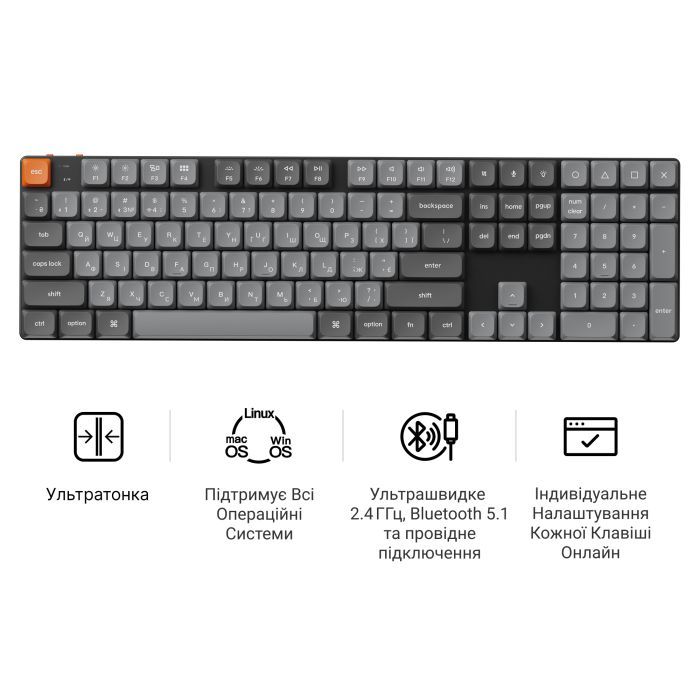Клавіатура Keychron K5 Max Gateron Brown Switch RGB UA Black (K5M-H3-UA) зображення 8