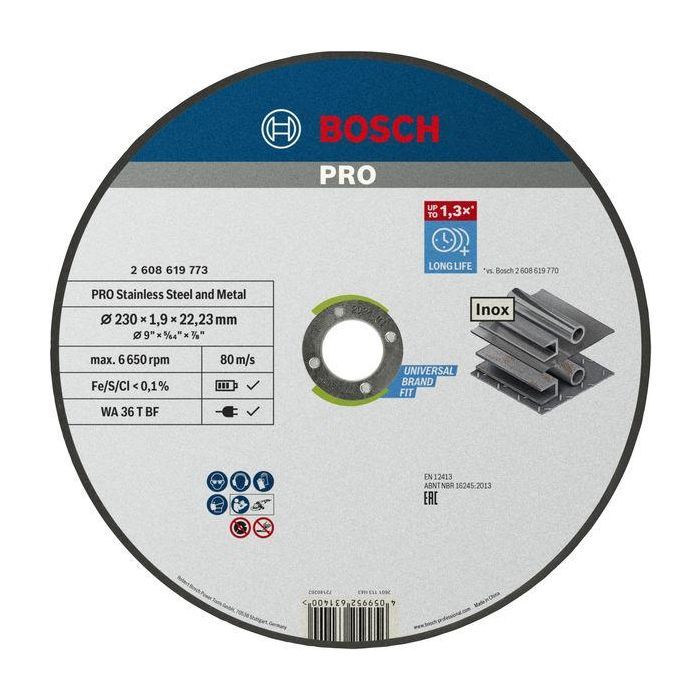 Круг отрезной Bosch Professional, для нержавеющей стали и металла, 230×1.9×22.23 mm (2.608.619.773)