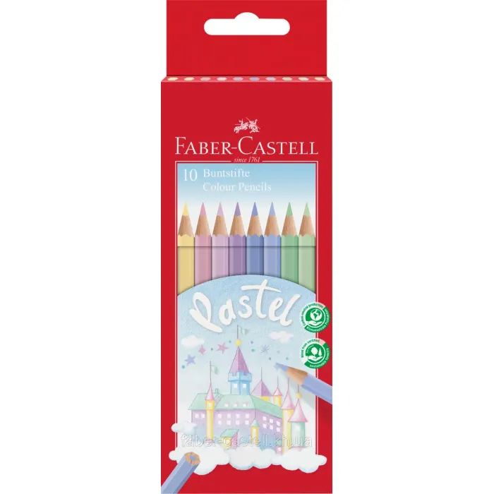 Карандаши цветные Faber-Castell Pastel пастельні відтінки, 10 кольорів (111211) (32071)