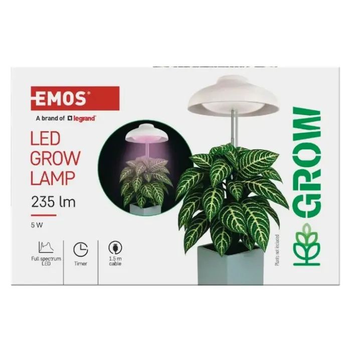 Настільна лампа EMOS LED лампа для рослин для приміщень, з таймером (Z7901) зображення 6