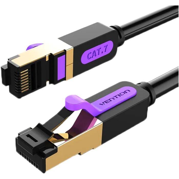 Патч-корд 1.5м, S/FTP cat 7 RJ-45 black Vention (ICDBG)