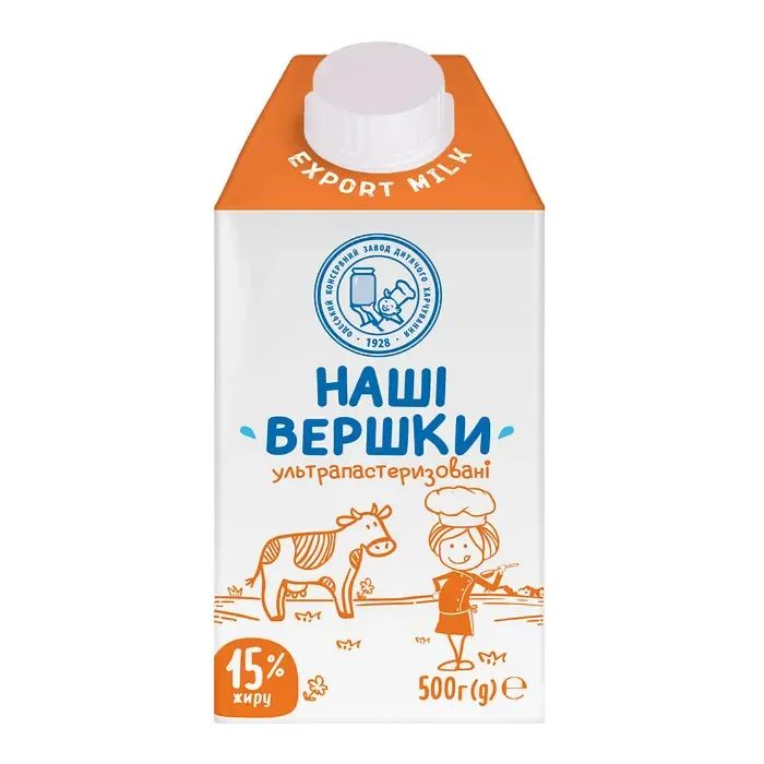 Сливки Наше молоко ультрапастеризованные 15% жира 500 г (4820016255135)