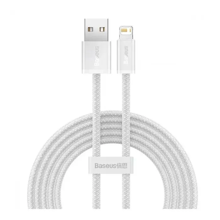 Дата кабель USB 2.0 AM to Lightning 2.0m 2.4A white Baseus (CALD000502)