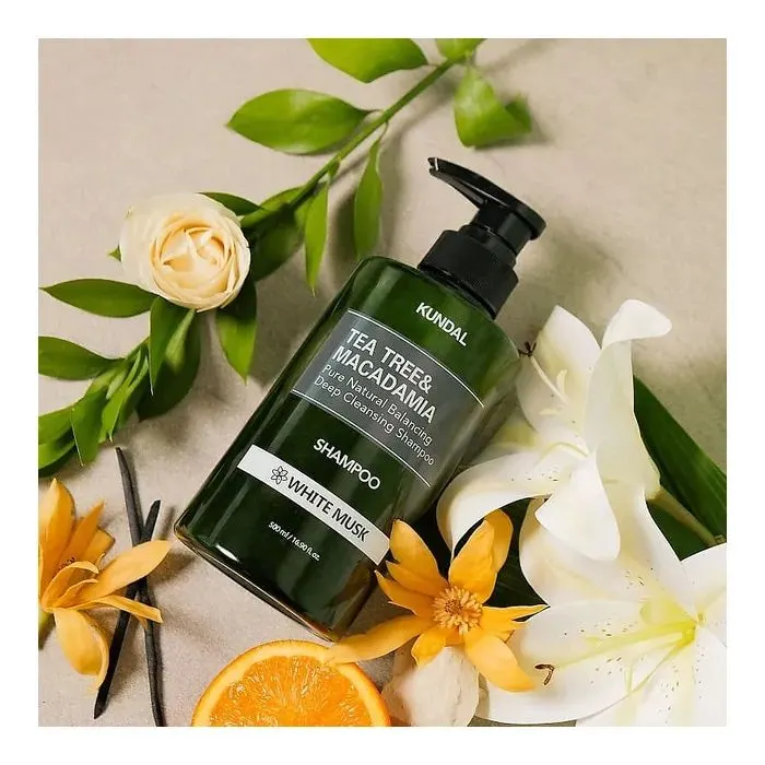 Шампунь Kundal Tea Tree & Macadamia Deep Cleansing Shampoo White Musk 500 мл (8809693252800) изображение 2