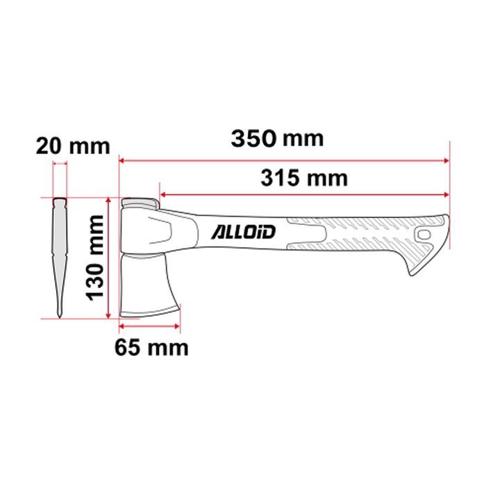 Топор Alloid Pro, ручка из фибергласа, 600г, 45см (AX-1845) изображение 5