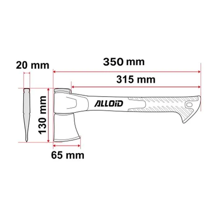 Топор Alloid Pro, ручка из фибергласа, 450г, 35см (AX-1435) изображение 5