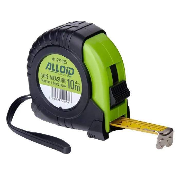 Рулетка Alloid Base, із фіксатором, 10м×25мм (MT-221025) изображение 2