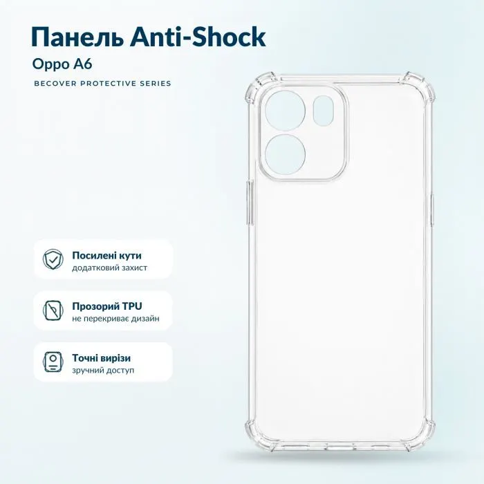 Чехол для мобильного телефона BeCover Anti-Shock Oppo A6 Clear (716091)
