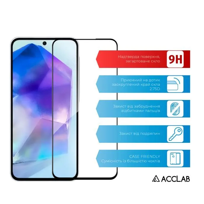 Скло захисне ACCLAB Full Glue ESD Samsung Galaxy A57 Black (1283126634901) зображення 3