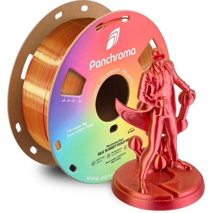 Пластик для 3D-принтера Polymaker PLA PANCHROMA DUAL SILK 1,75mm 1kg Green-Chrome (CA03028) зображення 4