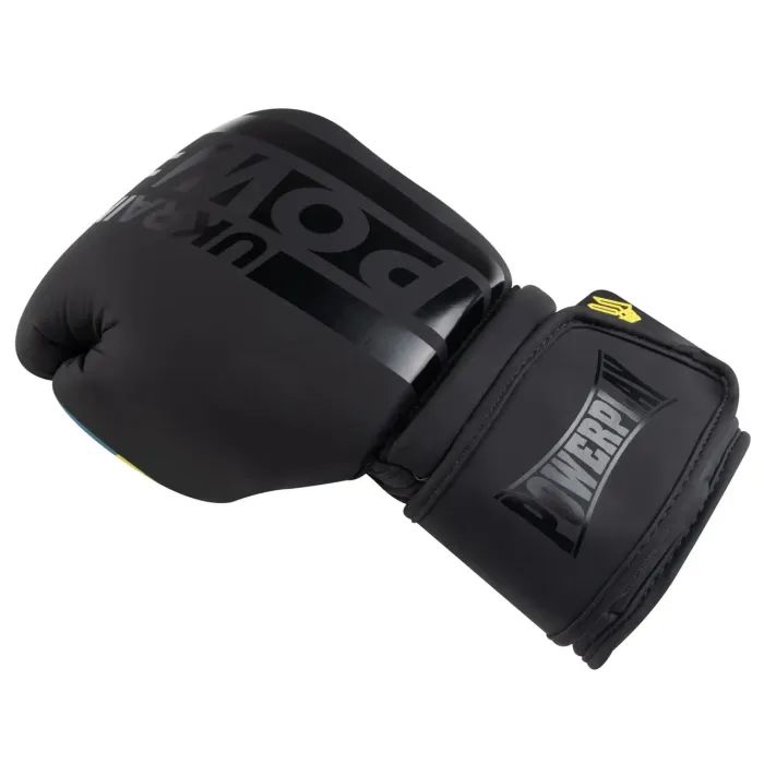 Боксерські рукавички PowerPlay 3021 Ukraine Чорні 14 унцій (PP_3021_14oz_Black) зображення 4