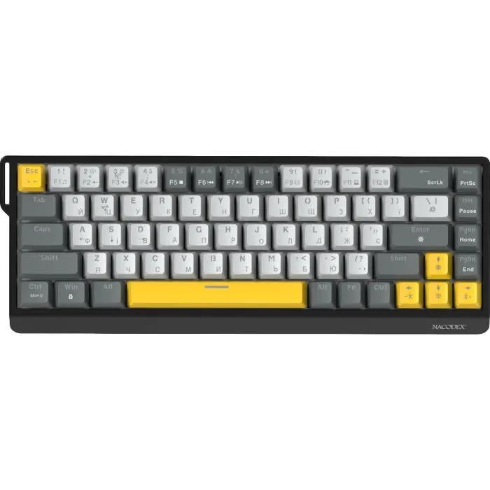 Клавіатура Ajazz x NacodeX NK68 V2 Red Switch LED USB UA Black/Grey/Yellow (NK68-V2-R-BGY) зображення 2