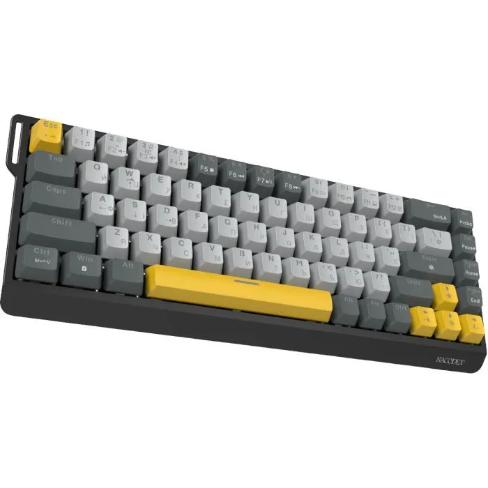 Клавіатура Ajazz x NacodeX NK68 V2 Red Switch LED USB UA Black/Grey/Yellow (NK68-V2-R-BGY) зображення 3