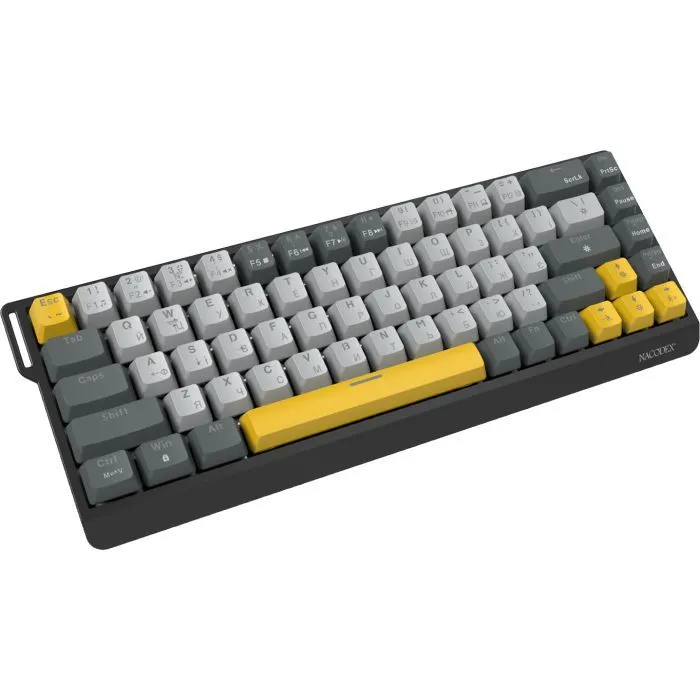 Клавіатура Ajazz x NacodeX NK68 V2 Red Switch LED USB UA Black/Grey/Yellow (NK68-V2-R-BGY) зображення 4